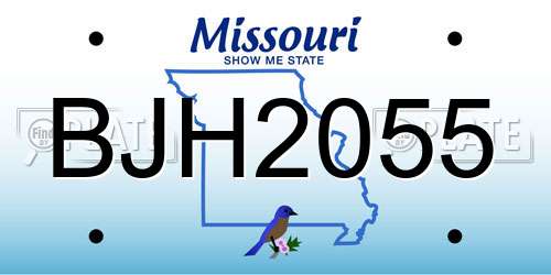 BJH2055 Missouri License Plate