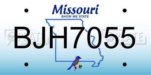 BJH7055 Missouri License Plate
