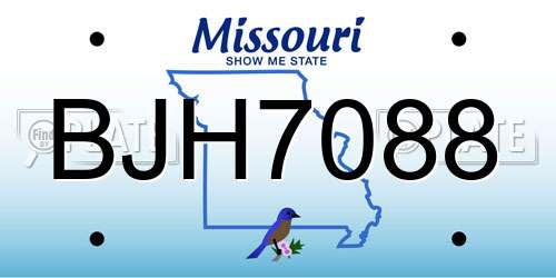 BJH7088 Missouri License Plate