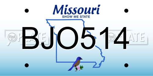 BJO514 Missouri License Plate