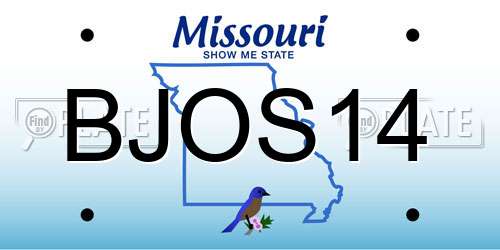 BJOS14 Missouri License Plate