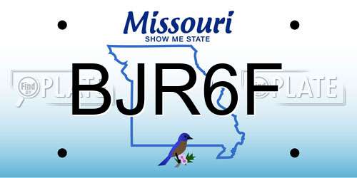 BJR6F Missouri License Plate