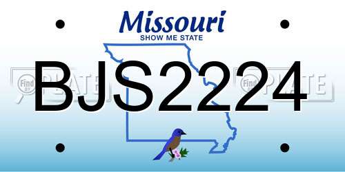 BJS2224 Missouri License Plate
