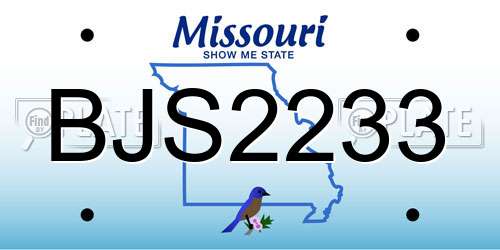 BJS2233 Missouri License Plate