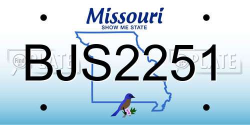 BJS2251 Missouri License Plate