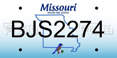 BJS2274 Missouri License Plate