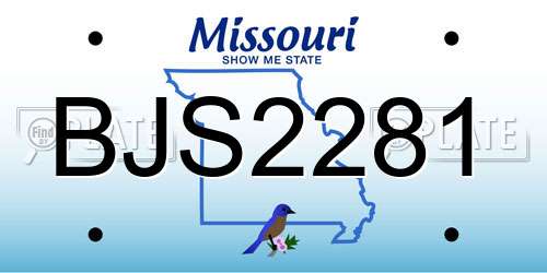 BJS2281 Missouri License Plate