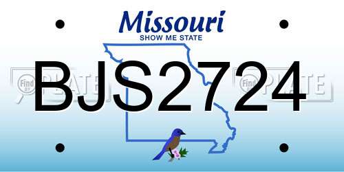 BJS2724 Missouri License Plate