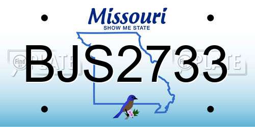 BJS2733 Missouri License Plate