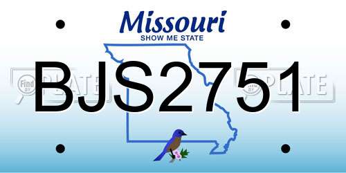 BJS2751 Missouri License Plate