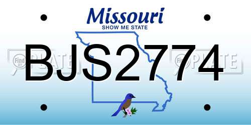 BJS2774 Missouri License Plate