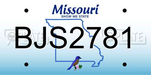 BJS2781 Missouri License Plate