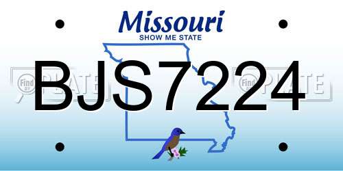 BJS7224 Missouri License Plate