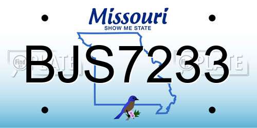 BJS7233 Missouri License Plate