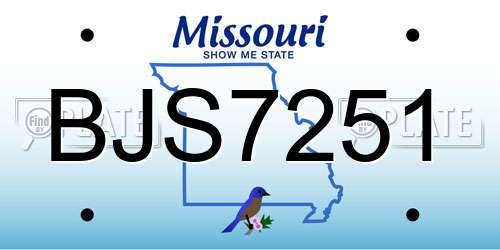 BJS7251 Missouri License Plate