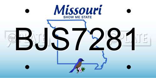 BJS7281 Missouri License Plate