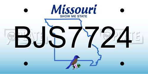 BJS7724 Missouri License Plate