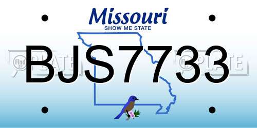 BJS7733 Missouri License Plate