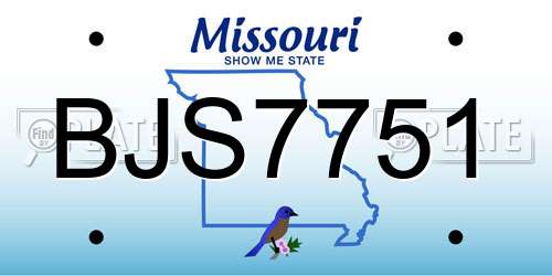 BJS7751 Missouri License Plate