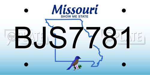 BJS7781 Missouri License Plate