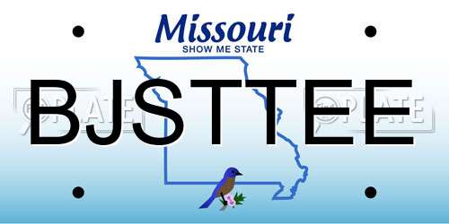 BJSTTEE Missouri License Plate