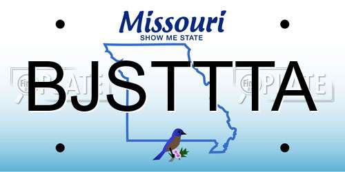 BJSTTTA Missouri License Plate