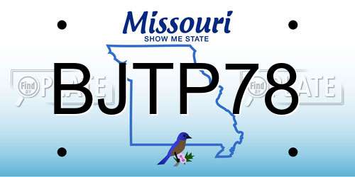 BJTP78 Missouri License Plate