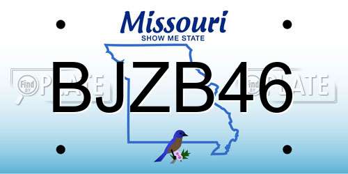 BJZB46 Missouri License Plate