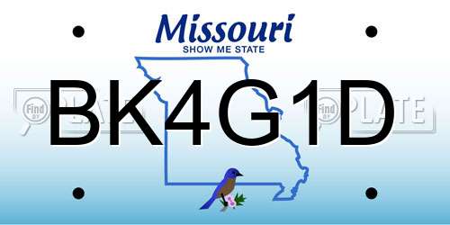 BK4G1D Missouri License Plate