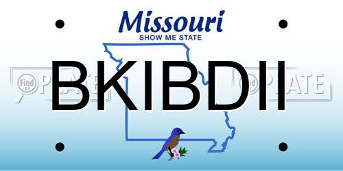 BKIBDII Missouri License Plate