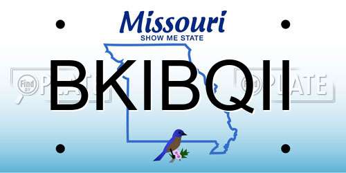 BKIBQII Missouri License Plate