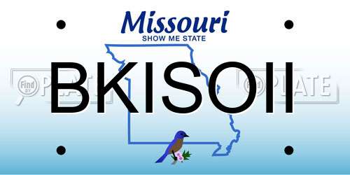 BKISOII Missouri License Plate