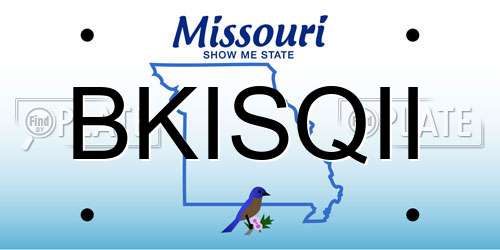 BKISQII Missouri License Plate
