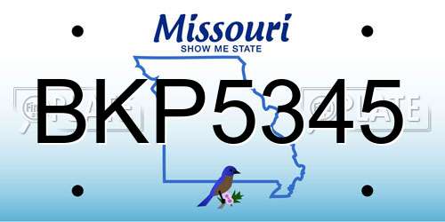 BKP5345 Missouri License Plate