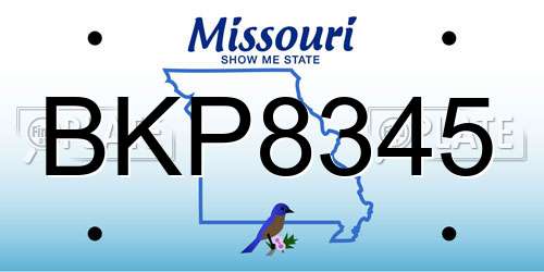 BKP8345 Missouri License Plate