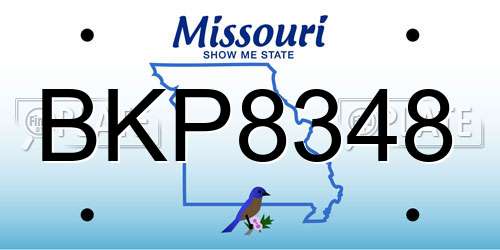 BKP8348 Missouri License Plate