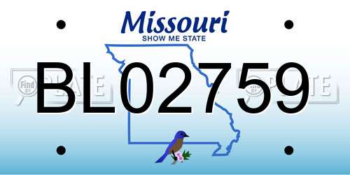 BL02759 Missouri License Plate