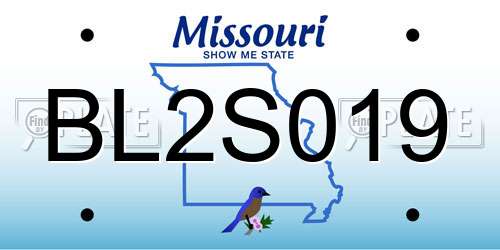 BL2S019 Missouri License Plate