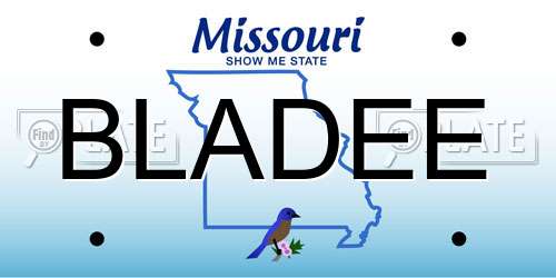 BLADEE Missouri License Plate