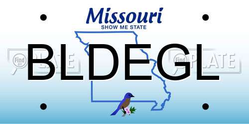 BLDEGL Missouri License Plate