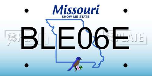 BLE06E Missouri License Plate