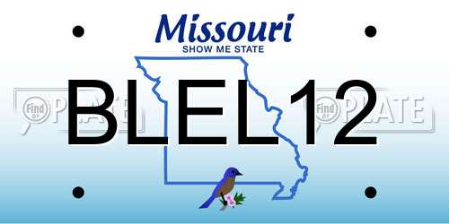 BLEL12 Missouri License Plate