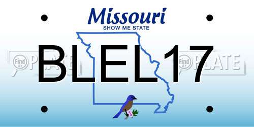 BLEL17 Missouri License Plate