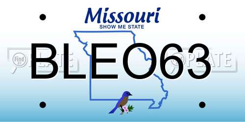 BLEO63 Missouri License Plate