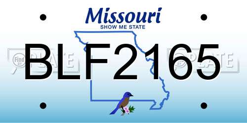 BLF2165 Missouri License Plate