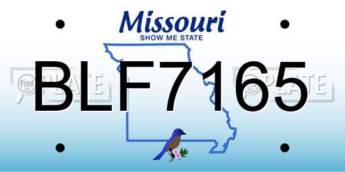 BLF7165 Missouri License Plate
