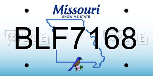 BLF7168 Missouri License Plate