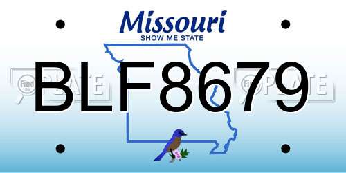 BLF8679 Missouri License Plate