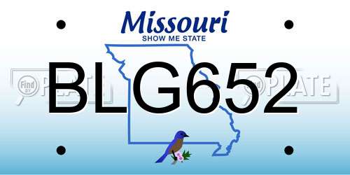 BLG652 Missouri License Plate