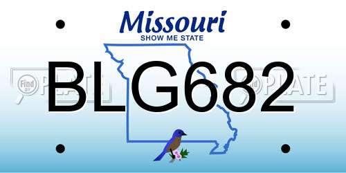 BLG682 Missouri License Plate